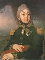 Portret van de Russische dichter Evgeny Boratynsky (1800-44), 1820s